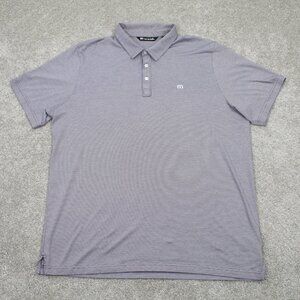 Travis Mathew Polo Shirt Mens 2XL XXL Purple Pima Cotton Blend S/S Pullover